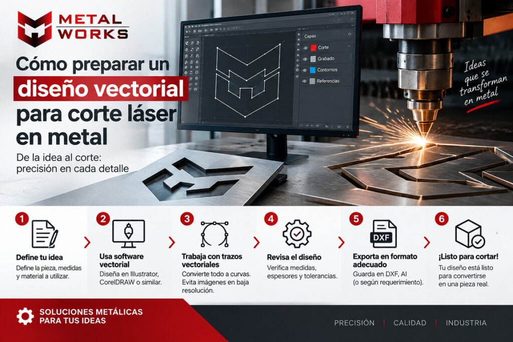 Como preparar un diseño vectorial para corte láser en metal
