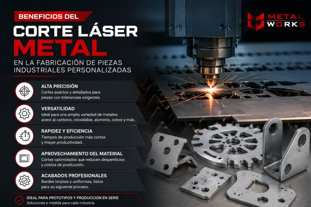 Beneficios del corte láser metal en la fabricación de piezas industriales personalizadas