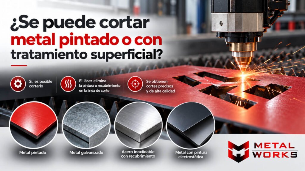 Se puede cortar metal pintado o con tratamiento superficial